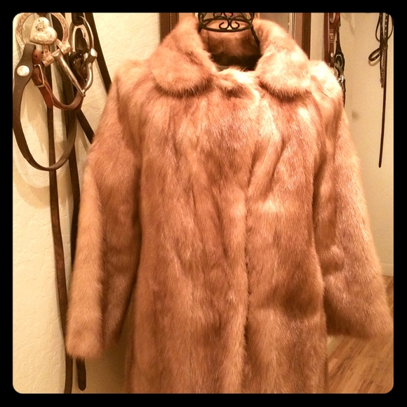 Vintage 60s Blond Mink Fur Coat Pristine Condition